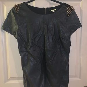 Gianni Bini Leather Embellished Top